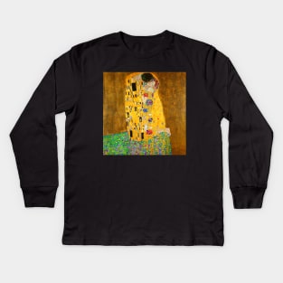 Gustav Klimt The kiss famous art painting Kids Long Sleeve T-Shirt